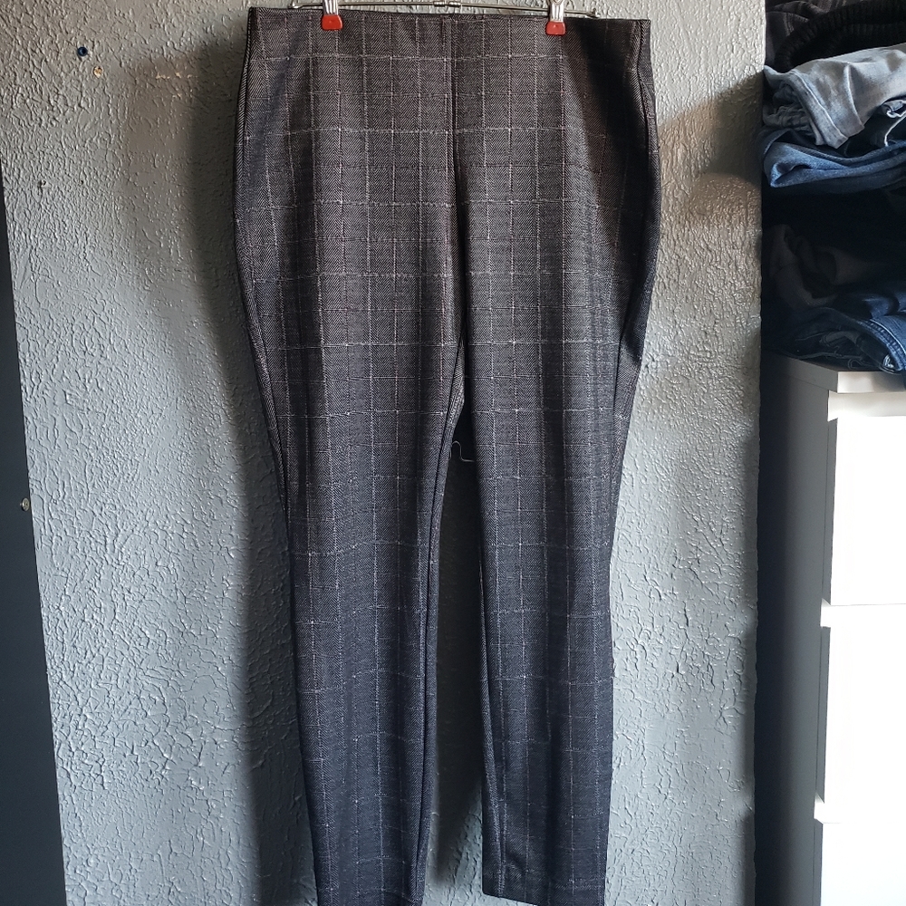 L Nanette Lepore Plaid Elastic Waist Pants